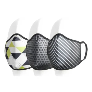 Triangles&Carbon&Lines Yıkanabilir Antibakteriyel Yüz Maskesi 3 lü Set