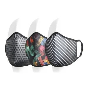 Carbon&Brush&Lines Yıkanabilir Antibakteriyel Yüz Maskesi 3 lü Set