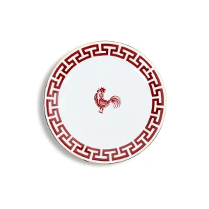 Bordo Horoz Figürlü Tasarım Ekmek Tabağı