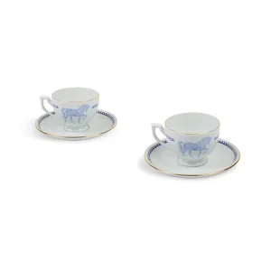 Horse Luck Collection Blue 2'li Türk Kahve Fincan Seti
