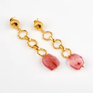 Boden Quartz Stone Silver Earrings