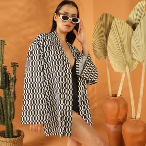 Monochrome Kısa Kimono