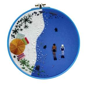 Swimming Nakış Kasnak Pano