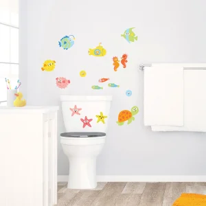 Deniz Canlıları Duvar Sticker - Banyo Seti