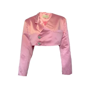 Raspberry Kalp Taşlı Saten Blazer