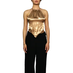 Carmen Saten Crop Top