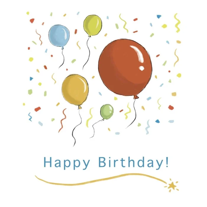 Konsept Tebrik Kartı -  Happy Birthday, Balon image 1