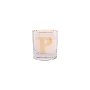 P Harfi Monogram Mum - Golden Pumpkint - Harf Detaylı Bardakta Kokulu Soya Mumu