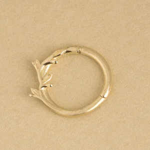 Floral Altın Halka Helix Piercing