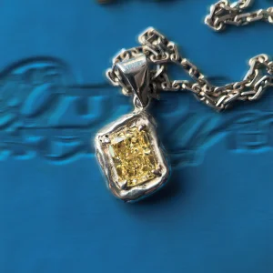 Ayna Kolye, 925 Ayar  Gümüş Unisex Kolye - Zincir Uzunluğu 65cm