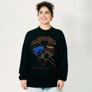 Love Is Divine Siyah Sweatshirt