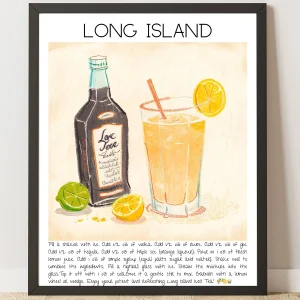 Long Island Art Print Cocktail Tasarım Poster No:1
