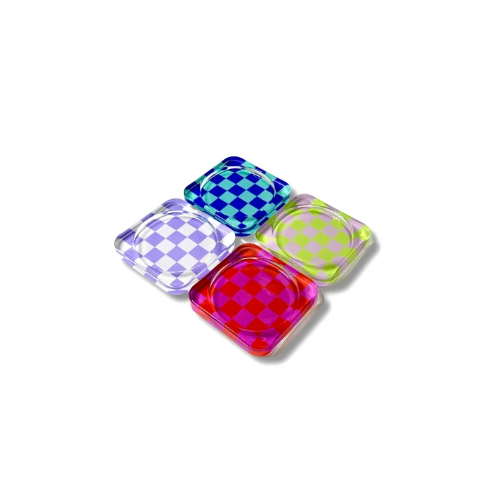 Retro Checkerboard Glass Edition Bardak Altlığı image 2