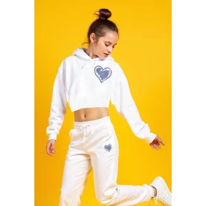 Almogro Kız Çocuk Crop Pamuk Sweatshirt
