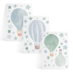 Suluboya Balon & Yıldız Dandelion Duvar Etiket