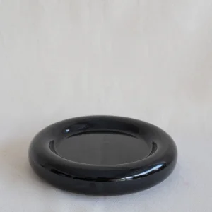 Seramik Küçük Boy Parlak Siyah Donut Tatlı Tabağı