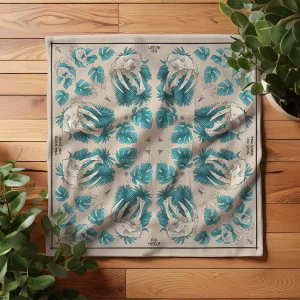 Skulls & Leaves In Tiles Bandana