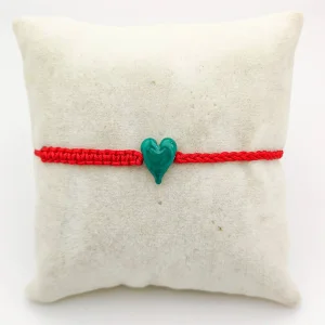 Murano Glass Heart Red String Bracelet