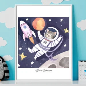 Çocuklar İçin Tasarım Posterler Galactic Adventures No:12