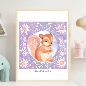 Çocuklar İçin Tasarım Posterler Peace Paws And Love No:11