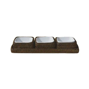 Rattan Üçlü Servis Seti