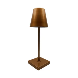 Konik Şapka Masa Lambası Metal  Gövde Şarjlı