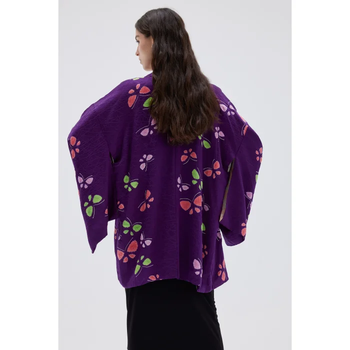 Momijigari Vintage İpek Kimono image 2