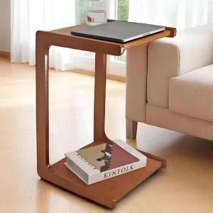 Demeter Ahşap C Sehpa Tekerlekli