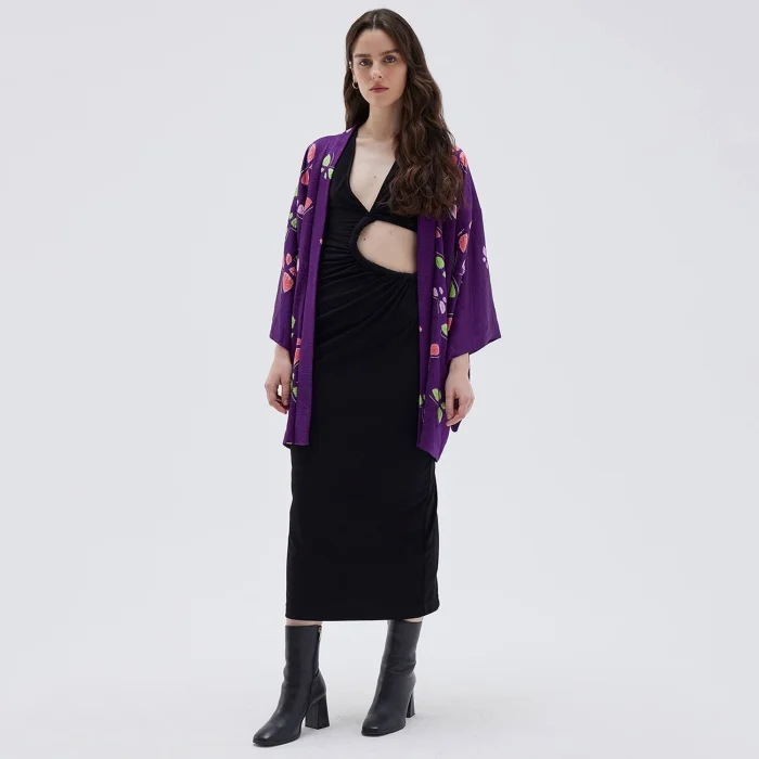 Momijigari Vintage İpek Kimono image 1
