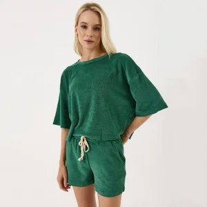 Naturel Nakış Detaylı Oversize Havlu Tişört