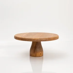 Justwood Lucca 29 Cm Ahşap 12 Cm Ayaklı Yuvarlak Pasta Sunum Servis Tabağı
