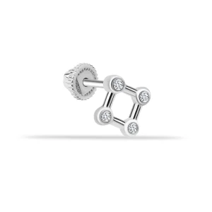 14 Ayar Altın 4 Taşlı Kare Minimal Helix/kıkırdak Piercing