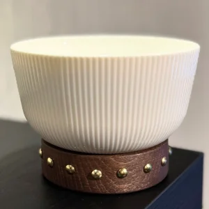 Sense Chocolate Ahşap Ayaklı Porselen Gold Kase / Sunumluk / Çerezlik