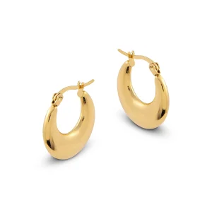Lola Flat Moon Hoop Earrings