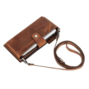 Lozan Strap Saddle Brown Gerçek Deri Çapraz Askılı Cüzdan Çanta