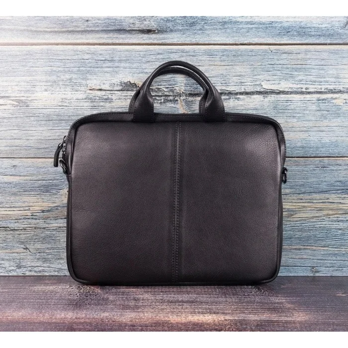 Bloomurban Shield 16" Siyah Deri Laptop / Macbook Çantası image 3