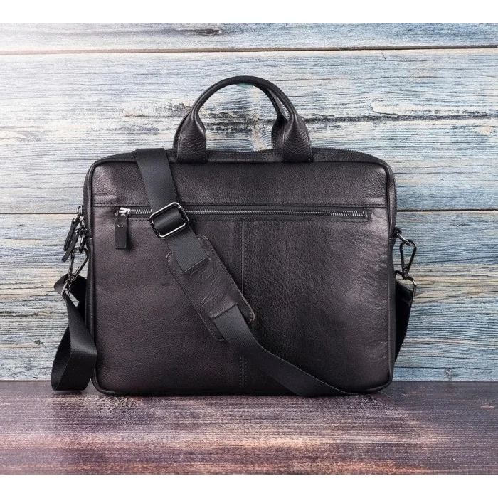 Bloomurban Shield 16" Siyah Deri Laptop / Macbook Çantası image 2