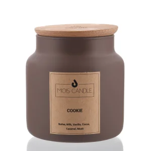 Cookie Kavanoz Mum - Ahşap Kapaklı Kurabiye Kokulu Kavanoz Mum