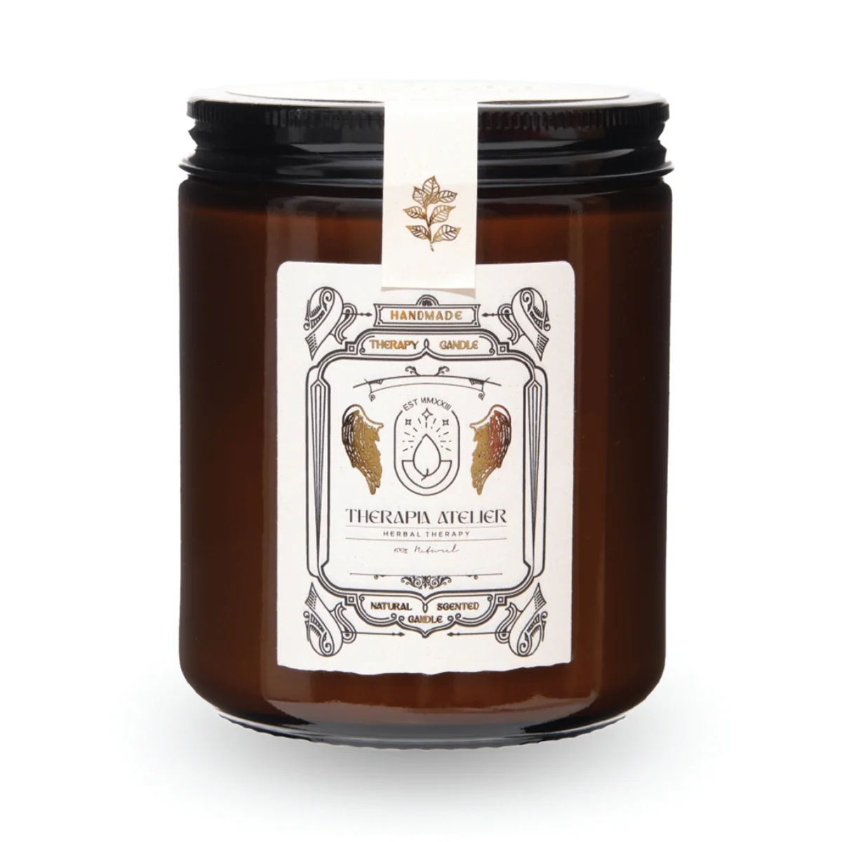 Ylang Ylang - Bergamot - Sedir - Lavanta Uçucu Yağlı Amber Cam Soyalı Mum image 1