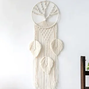 Bohem El Yapımı Makrome Düş Kapanı, Rüya Kovucu Boho Rustik Ev Dekorasyon El Yapımı Hayat Ağacı