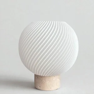 Ombra Traverten Ayaklı Küresel Tasarım Masa Lambası | Modern Minimal Dekoratif Aydınlatma