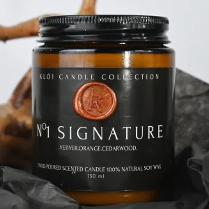 No1 Signature Vetiver Oud Portakal Kokulu Doğal Soya El Yapımı Kavanoz Mum