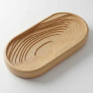 Topo Shaped Wooden Soap Dish Set - 2pcs