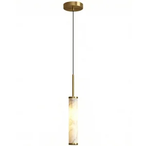 Vexoria Modern Marble Pattern Cylindrical Pendant Chandelier