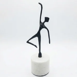 Mermer Kaideli Metal Soyut Dansçı Heykeli