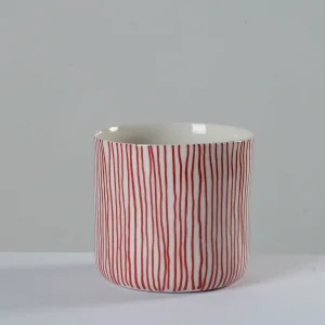 Classic - Thick Red Stripes Porselen Bardak