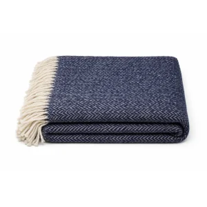 Blanc Fishbone Wool Blanket, Single Size