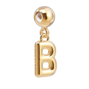 18 Ayar Altın Kaplama Charm Harf - B