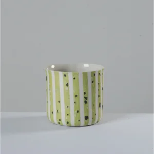 Classic - Lime Stripes Porselen Bardak