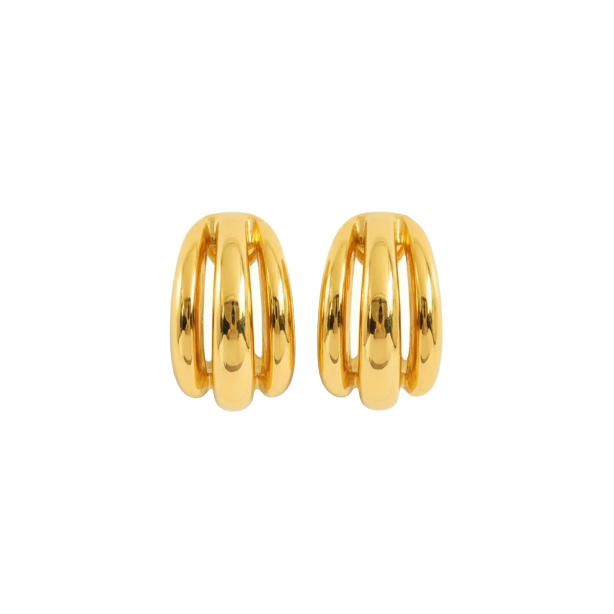 Bery Vintage Büyük Gold Halka Küpe image 1